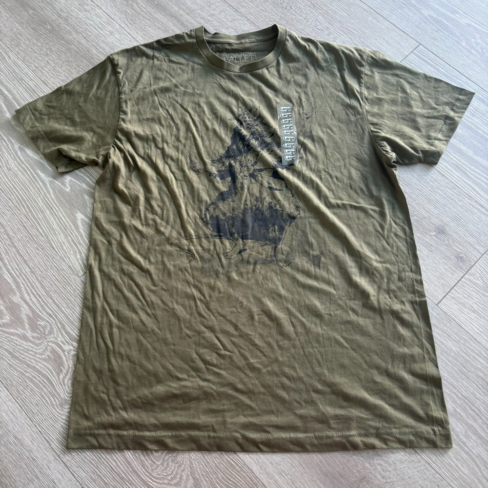 NWT Boston Ballet Olive Green Mouse King‎ Nutcracker Graphic T-Shirt Size L